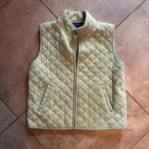 Charter Club quilted fleece vest yellow/green women’s medium